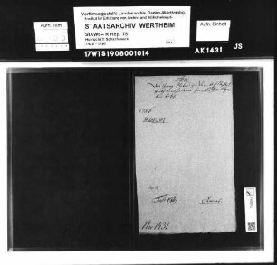 Nachlaßgesuch des Georg Weber zu Dernbach von verschiedenen herrschaftlichen Abgaben