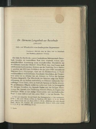 Dr. Hermann Langenbeck aus Buxtehude (1452-1517)