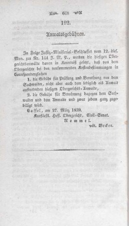 192. Anwaltsgebühren.