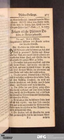 Folgen etliche Psalmen Davids, in Reime gebracht.