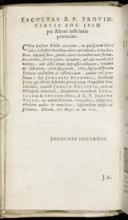 Facultas R.P. Provincialis Soc. Jesu per Rheni inferioris provinciam