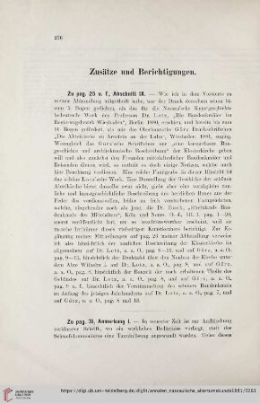 Zusätze und Berichtigungen