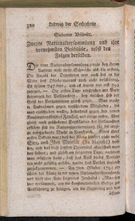 Siebenter Abschnitt. Zweyte Nationalversammlung und ihre vornehmsten Beschlüße, nebst den Folgen derselben