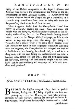Chap. III. Of the ancient state of the natives of Kamtschatka