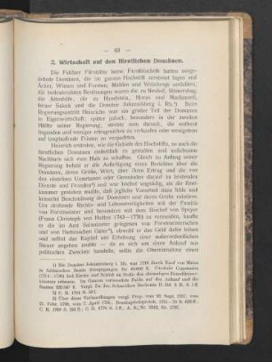 2. Wirtschaft auf den fürstlichen Domänen.