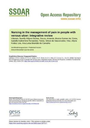 Nursing in the management of pain in people with venous ulcer: integrative review
