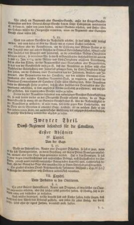 Zweyter Theil. Dienst-Reglement besonders für die Cavallerie.