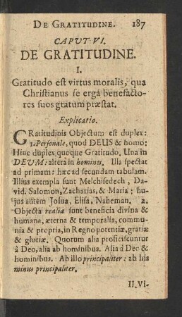 Caput VI. De Gratitudine.