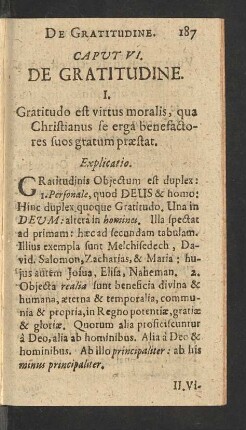 Caput VI. De Gratitudine.