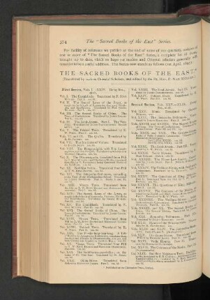 The Sacred Books of the East.