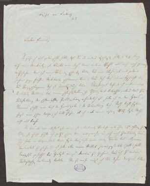 Justus von Liebig (1803-1873), Nachlass: Brief von Louis Agassiz an Unbekannt - BSB Liebigiana II.C. Agassiz, Louis