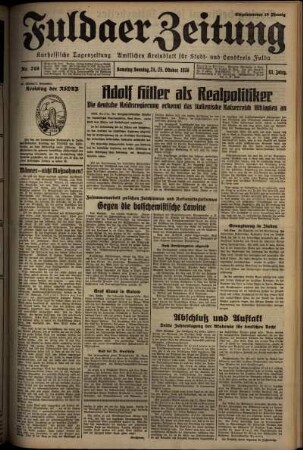 Erste Ausgabe vom Samstag, den 24. Oktober 1936.