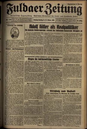 Erste Ausgabe vom Samstag, den 24. Oktober 1936.
