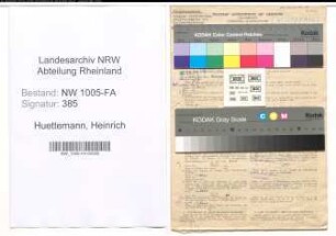 Entnazifizierung Heinrich Huettemann , geb. 24.11.1904 (Baecker)