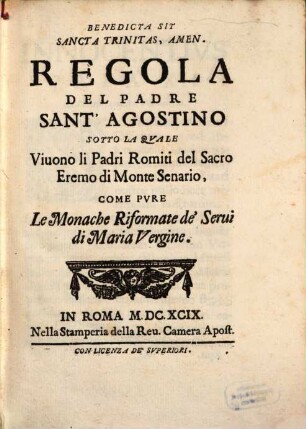 Regola del Padre Sant'Agostino