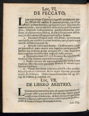 Loc. VI. De Peccato