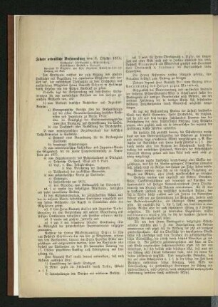 Zehnte ordentliche Versammlung vom 8. Oktober 1875