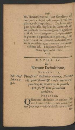Caput IV. De Naturae Definitione.