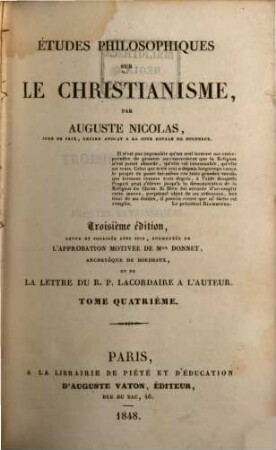 Études philosophiques sur le christianisme, 4
