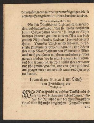 Franciscus Burcard. im Buch von Freistellung der Religion.