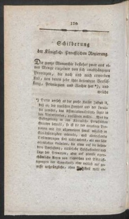 Schilderung der Königlich-Preussischen Regierung