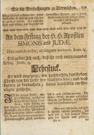 An dem Festtag der H. H. Apostlen Simonis und Judae.