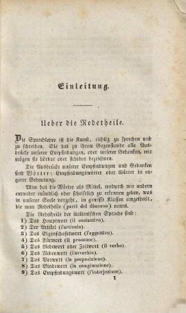 Theoretisch-praktische italienische Sprach-Lehre für öffentlichen, Privat- und Selbst-Unterricht