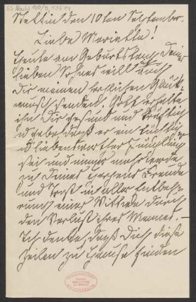 Brief an Mariette von Roell : 10.09.1900