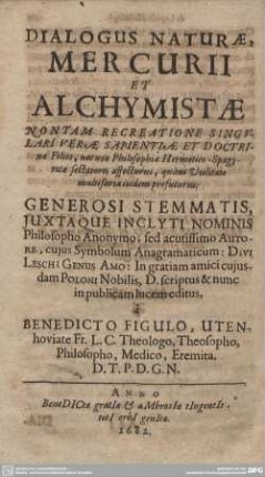 DIALOGUS NATURAE, MERCURII ET ALCHYMISTAE...