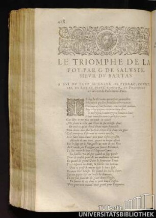 Le Triomphe De La Foy, Par G. De Saluste, Sieur Du Bartas.