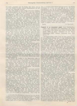 170-172 [Rezension] Fragment of an uncanonical gospel from Oxyrhynchus, edited with translation and commentary by Bernh. P. Grenfell and Arthur S. Hunt