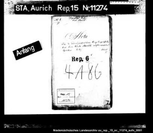 Die bei den Ämtern verwahrten staatlichen Gelder: Amt Aurich