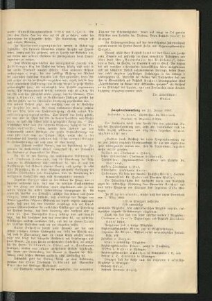 Hauptversammlung am 22. Januar 1887
