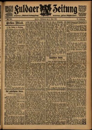 Erste Ausgabe vom Mittwoch, den 03. Mai 1905.