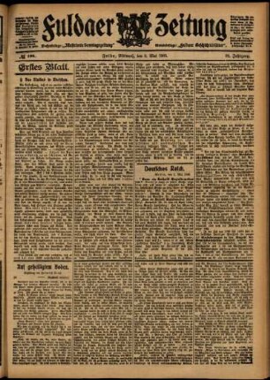 Erste Ausgabe vom Mittwoch, den 03. Mai 1905.