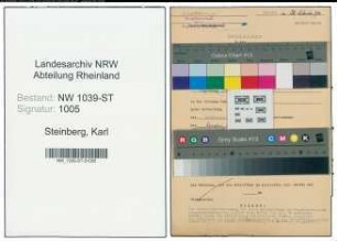 Entnazifizierung Karl Steinberg , geb. 18.11.1885 (Rektor)