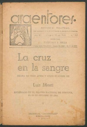 1944024400: La cruz en la sangre : drama en tres actos y cinco cuadros