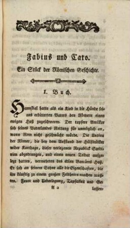 Albrechts von Haller ... Fabius und Cato : ein Stück der römischen Geschichte