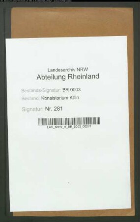 Kommissarische Dienstreisen der Mitglieder des Konsistoriums