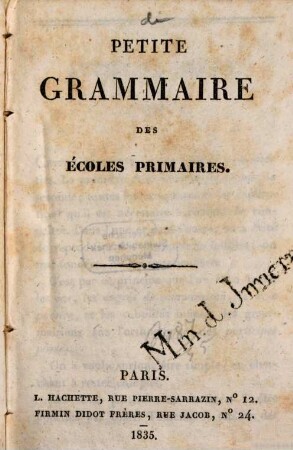 Petite Grammaire des écoles primaires