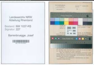 Entnazifizierung Josef Barrenbruegge , geb. 24.11.1896 (Landwirtschaftsrat)