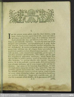 I. [Exponitur, quae scriptionis caussa extiterit]