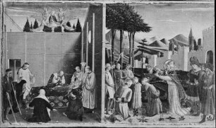 Szenen aus dem Leben des heiligen Nikolaus — Der heilige Nikolaus verurteilt drei unschuldig Verurteilte, Tod des Heiligen
