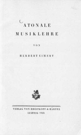 Atonale Musiklehre
