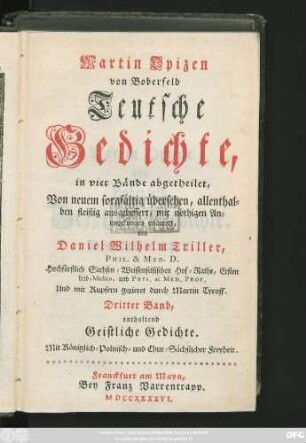 Bd. 3-4: enthaltend Geistliche Gedichte
