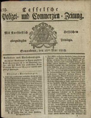 Nr. 39, Sonnabend, den 16ten Mai 1818