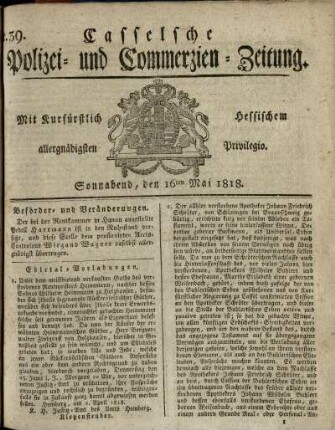 Nr. 39, Sonnabend, den 16ten Mai 1818
