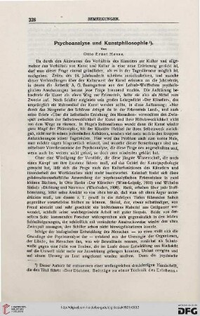 Psychoanalyse und Kunstphilosophie