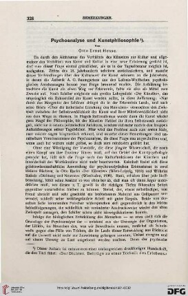 Psychoanalyse und Kunstphilosophie