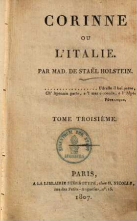 Corinne ou l'Italie, 3